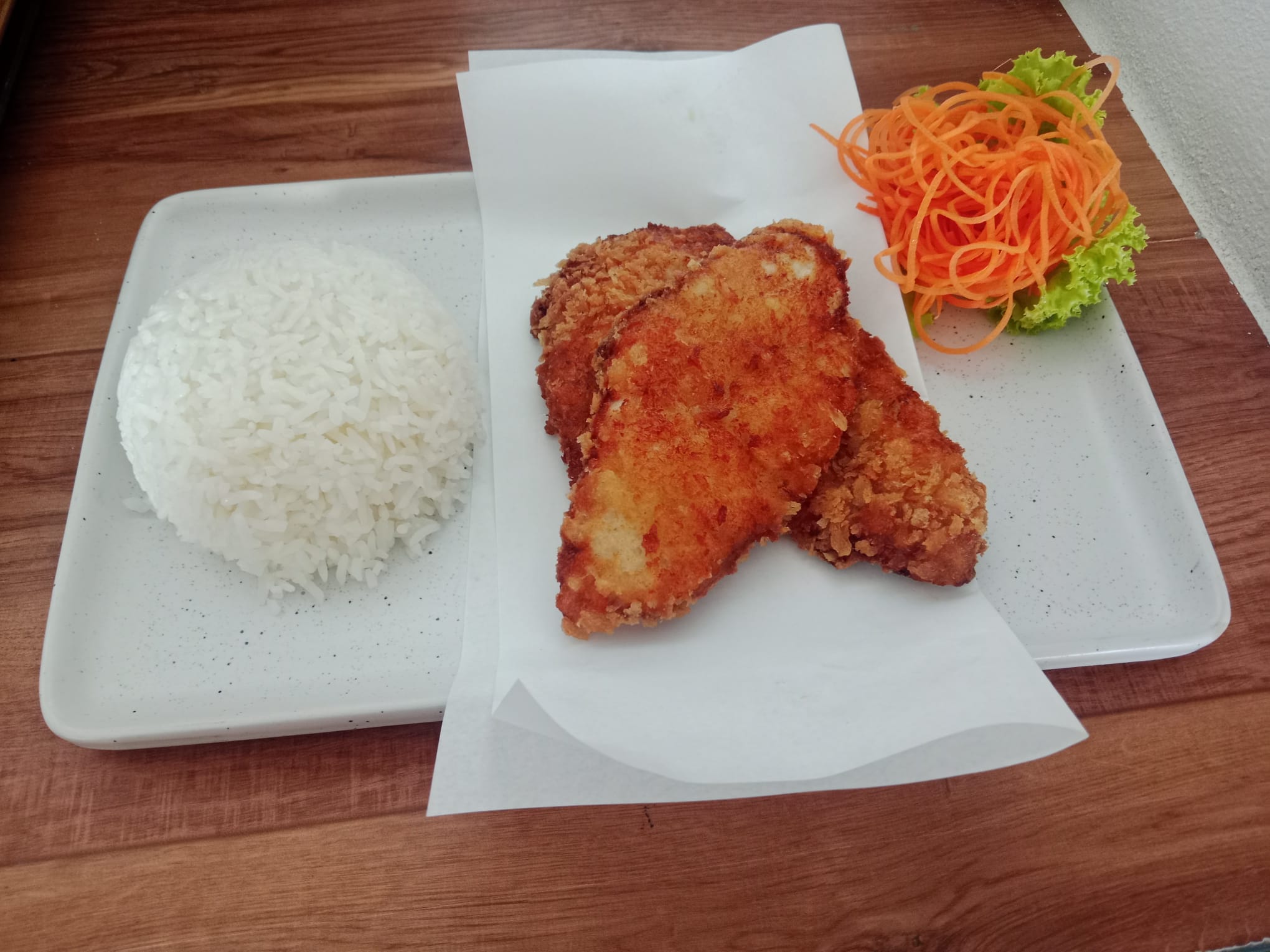 Schnitzel with rice at Sababa